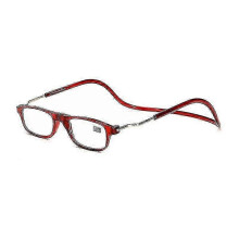 (Red, 1) Lesebrille, TR92 flexibler Rahmen, Magnetverbindung vorn, hängbar am Hals, verschiedene Dioptrien und Farben erhältlich
