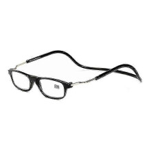 (Black, 3.5) Lesebrille, TR92 flexibler Rahmen, Magnetverbindung vorn, hängbar am Hals, verschiedene Dioptrien und Farben erhältlich