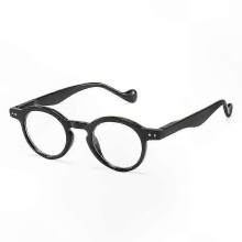 (black, Strength 200) Óculos de Leitura Leve Unissex Armação Redonda PC Leopardo Preto +100 a +400