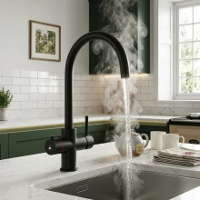 3 in 1 Single Lever Boiler Complete Kitchen Mixer Tap Set - Matt Black