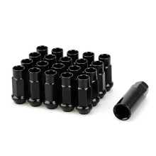 (black) Tuercas de ruedas abiertas de acero 20 unidades 50mm azules, Compatible con Chevrolet Infiniti Hyundai Subaru Mazda KIA varios modelos