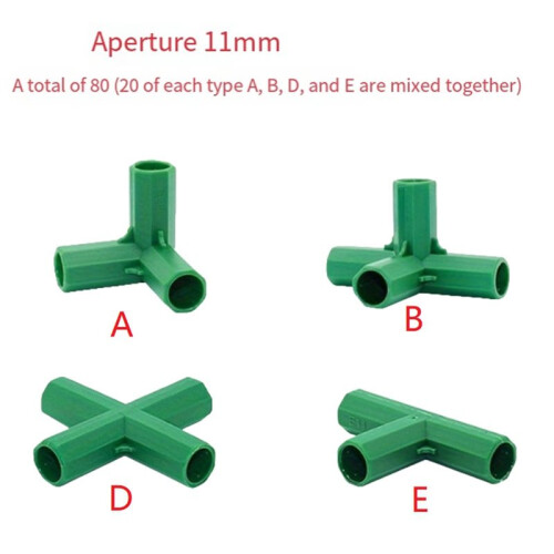 80PCS Fitting 11MM 4 Types Stable Support Heavy Duty Greenhouse Frame Building Connector Suitable for Grape Trellis 2