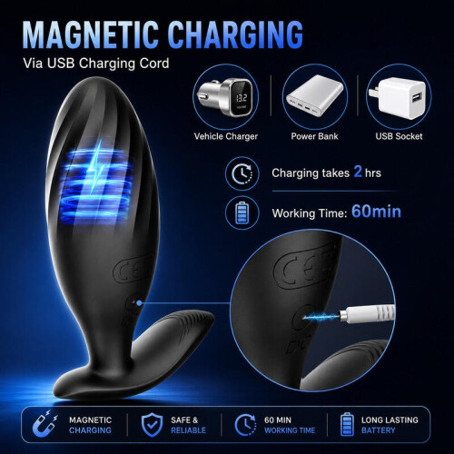X-Toyz Rechargeable Vibrating Anal Plug 9 Modes Waterproof Silicone 1