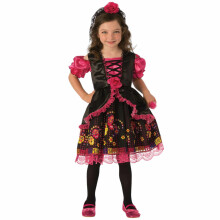 Day Of The Dead Sugar Skull Catrina Skeleton Mexican Child Girls Costume