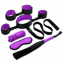 X-Toyz Bondage Kit 12A (Black & Purple) - Premium BDSM Restraint Set Adult Couples