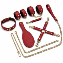 X-Toyz Bondage Kit 11 (Red) - Luxury BDSM Restraint Set Faux Leather Adult Couples