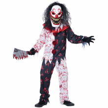 (Medium (8-10), Red) Chuckles The Killer Klown Horror Clown Psycho Killer Child Boys Costume
