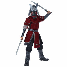 (X-Large (12-14), Red) Deluxe Samurai Japanese Warrior Ninja Asian Hero Book Week Girls Boys Costume