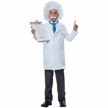 (X-Large (12-14), White) World Famous Physicist Scientist Einstein Unisex Child Boys Girls Costume