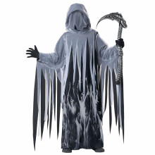 (Medium (8-10), Black) Soul Taker Grim Reaper Ghost Spirit Death Horror Halloween Boys Costume