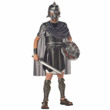 (X-Large (12-14), Black) Gladiator Medieval Greek Roman Warrior Spartan Soldier Hercules Boys Costume