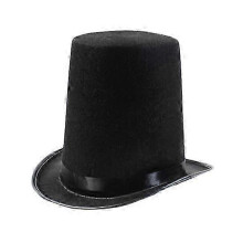 (black) Cappello da mago in fibra di poliestere, design classico, accessorio versatile per spettacoli ed eventi.