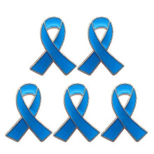 (Blue) Juego de 5 insignias con cinta, broche de aleación para concienciación y apoyo.