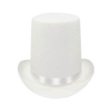 (white) Goochelaarshoed van polyestervezel, klassiek ontwerp, multifunctioneel accessoire voor optredens en evenementen.