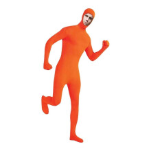 (Orange, S) Tuta modellante invisibile elasticizzata - Intera, in poliestere ed elastan, traspirante e comoda per Halloween e spettacoli teatrali.