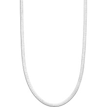 (16 Inches choker length) Collar de plata de ley, cadena de espiga de 3,5 mm, fabricado en Italia, joyería de plata 925 para uso diario.