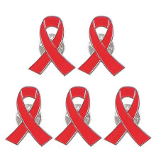 (Red) Set di 5 spille a nastro, spilla in lega per la sensibilizzazione e il sostegno