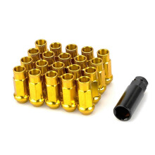 (golden) Tuercas de ruedas abiertas de acero 20 unidades 50mm azules, Compatible con Chevrolet Infiniti Hyundai Subaru Mazda KIA varios modelos