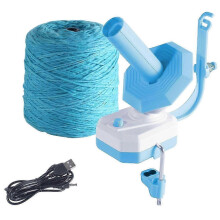 (Blue) Bobineuse automatique électrique à vitesse réglable pour pelotes de 283 g (10 oz), en ABS.