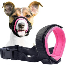 (Pink, M) Hundemaulkorb Größe M, Rosa, verstellbar, rutschfest zur Kontrolle von Beiß- und Bellverhalten