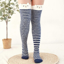 (blue) Knee High Socks for Women, Thickened Polyester, One Size, Hand Wash Only