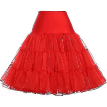 (Red, L) Enagua para vestidos estilo años 50 con tul multicapa y forro antiarañazos, combinación completa para faldas de cóctel y fiesta.