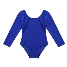 (dark blue, 2-3 Years) Balletpakje met lange mouwen en aangehechte rok voor meisjes, gemaakt van zacht, elastisch nylon-spandex voor dansles.
