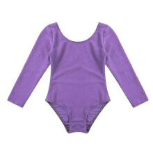 (lavender, 2-3 Years) Balletpakje met lange mouwen en aangehechte rok voor meisjes, gemaakt van zacht, elastisch nylon-spandex voor dansles.