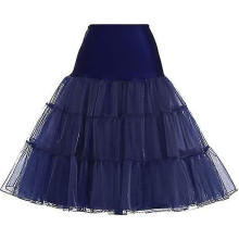 (blue, S) Ladies Petticoat Compatible with 1950s Style Dresses, Multi-Layered Pleated Design with Soft Lining for Shape Support