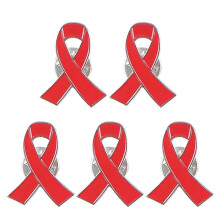 (Red) Set di 5 spille a nastro in colori assortiti per sostenere la sensibilizzazione sulla prevenzione delle malattie.