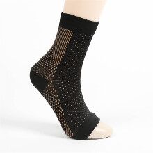 (Black Yellow, L XL) Ankle and Arch Support Socks for Pain Relief, Circulation Promoting and Swelling Reduction for Tired Feet