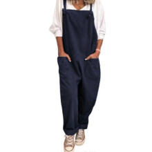 (Deep Blue, L) Tuta corta da donna in morbido misto cotone - Elasticizzata, ideale per rilassarsi in casa e per le uscite.