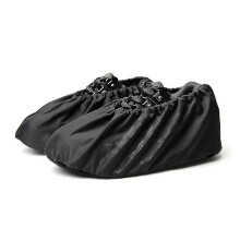 (Black) Copriscarpe bassi riutilizzabili, impermeabili e antipolvere con suola antiscivolo, per taglie EU 38-44