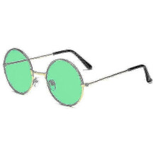 (green, black frame) Polarised Sunglasses with Metal Frame, Round Vintage Design for Driving & Outdoor Wear
