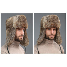 (khaki, s) Cappello in pelliccia di coniglio, disponibile nelle taglie S, M, L e XL, caldo e antivento per l'inverno.