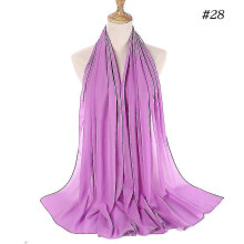 (color28) Parelchiffon sjaal 75x175cm Dames omslagdoek met diverse draagstijlen Draagbare sjaal