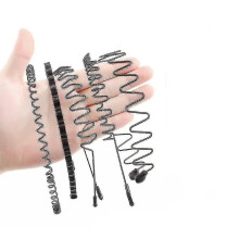 (6pcs A) Adjustable Metal Headband Set of 6, Non-Slip Grip for All Hair Types, Unisex Design
