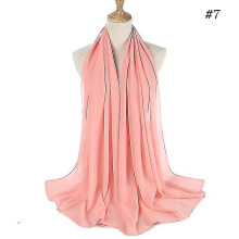 (color7) Parelchiffon sjaal 75x175cm Dames omslagdoek met diverse draagstijlen Draagbare sjaal