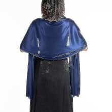 (Navy Blue) Avondsjaal van polyester satijn, 200 x 70 cm, effen kleur, platbinding, middellange stola.