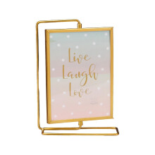 (Golden, M) Photo Frame, Metal, Exquisite Craftsmanship, Non-Deformable, Wall or Table Display