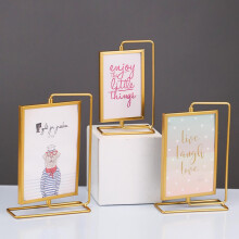 (Golden, S) Photo Frame, Metal, Exquisite Craftsmanship, Non-Deformable, Wall or Table Display