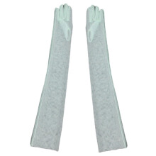 (Light Green) Guantes largos de noche para mujer de 70 cm, transpirables, de tul, para pantallas táctiles, ideales para bodas y bailes de ópera.