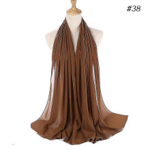 (color38) Chiffon omslagdoek voor dames, 75x175 cm, parelmoer chiffon sjaal voor vrouwen, veelzijdig te dragen.