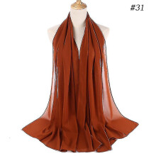 (color31) Chiffon omslagdoek voor dames, 75x175 cm, parelmoer chiffon sjaal voor vrouwen, veelzijdig te dragen.