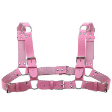 (Pink, style1) Fascia pettorale regolabile in stile punk, 90-100 cm, 16 colori, ideale come regalo per anniversario o matrimonio.