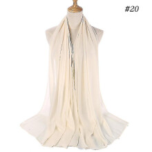 (color20) Chiffon omslagdoek voor dames, 75x175 cm, parelmoer chiffon sjaal voor vrouwen, veelzijdig te dragen.