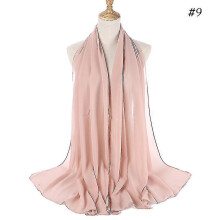 (color9) Chiffon omslagdoek voor dames, 75x175 cm, parelmoer chiffon sjaal voor vrouwen, veelzijdig te dragen.