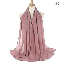 (color6) Chiffon omslagdoek voor dames, 75x175 cm, parelmoer chiffon sjaal voor vrouwen, veelzijdig te dragen.