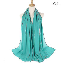 (color13) Chiffon omslagdoek voor dames, 75x175 cm, parelmoer chiffon sjaal voor vrouwen, veelzijdig te dragen.
