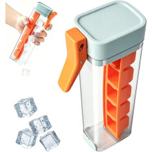 Stampo per cubetti di ghiaccio a forma di bottiglia con coperchio, facile da sformare, ideale per caffè e succhi di frutta.